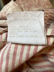 Pink Cherib Toile+Stripes Duvet Cover 84×84 CUTTER Nancy Koltes Fine Linen Italy