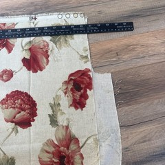 P Kaufmann Fabric 1 3/4 Yard X 55” Beige Terra Cotta Floral Green Leaves