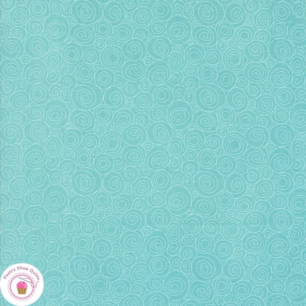 Moda SUNDAY BRUNCH 30758 16 Blue Green Circles BASIC GREY Quilt Fabric