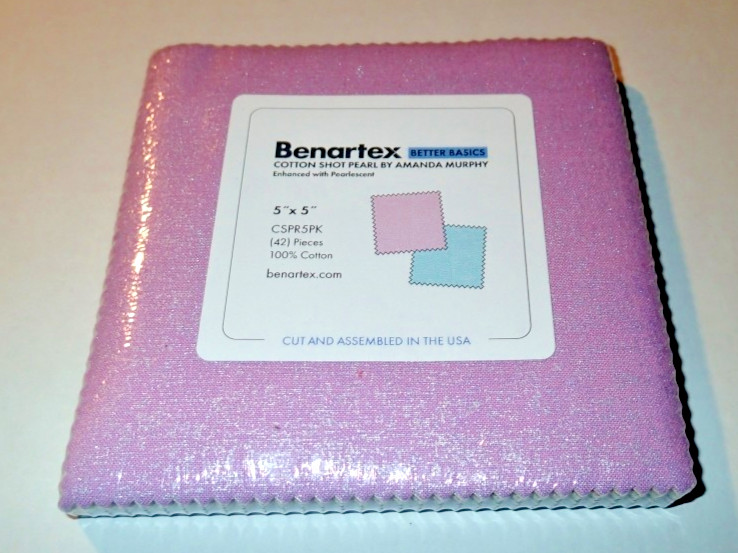 BENARTEX BETTER BASICS FABRIC ~ COTTON SHOT PEARL ~ 5″ X 5″ PACK ~ 42 PIECES