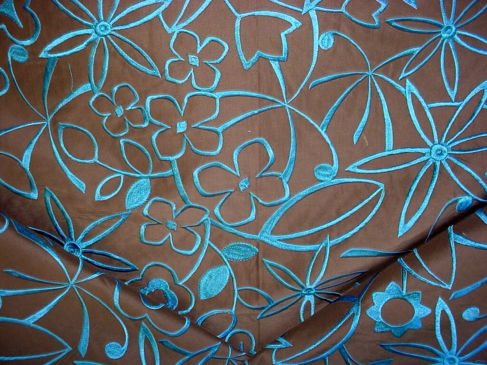 1Y Scalamandre H0 00070489 Parade Cobalt Embroidered Slik Upholstery Fabric