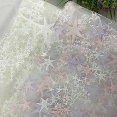 Lace Fabric Star Embroidery Tulle Lace Fabric Material DIY Bridal Wedding Dress