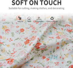 Cotton Fabric by the Yard for Sewing DIY Crafting Fashion Design Printed Floral