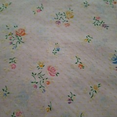 VTG Unused Pink Floral Rose Print Dotted Swiss Fabric 1.5 Yard X 44″ Estate Find