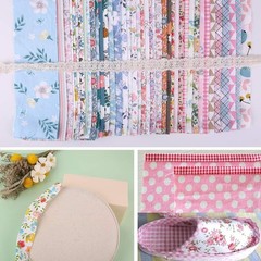 40 Unique Floral Fabric Squares – Soft Cotton Strips for Arts and Crafts Lovers