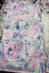 LILLY PULITZER Fabric Lot 2 Sea To Shining Sea 37”L x 19”W Canvas Panels 🩷💙