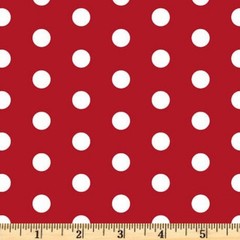 Little Dot Red 100% Cotton Fabric By the half yard continuous cuts