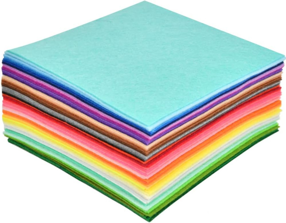 60Pcs Stiff Felt Fabric Sheets, 12 X 12 Inches Assorted Felt Sheets Craft Felt S