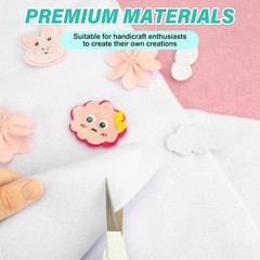 13 Rolls White Felt Fabric,8″X35″(20.5X90Cm) 1.4Mm Thick Soft Felt Fabric Sheet