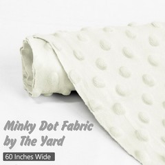 Homiest Minky Dot Fabric by The Yard, 1 Yard x 60 Inch Wide 1 White