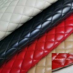 Luxury Quilted PU Leather Car Upholstery Fabric Diamond Argyle Sewing Material
