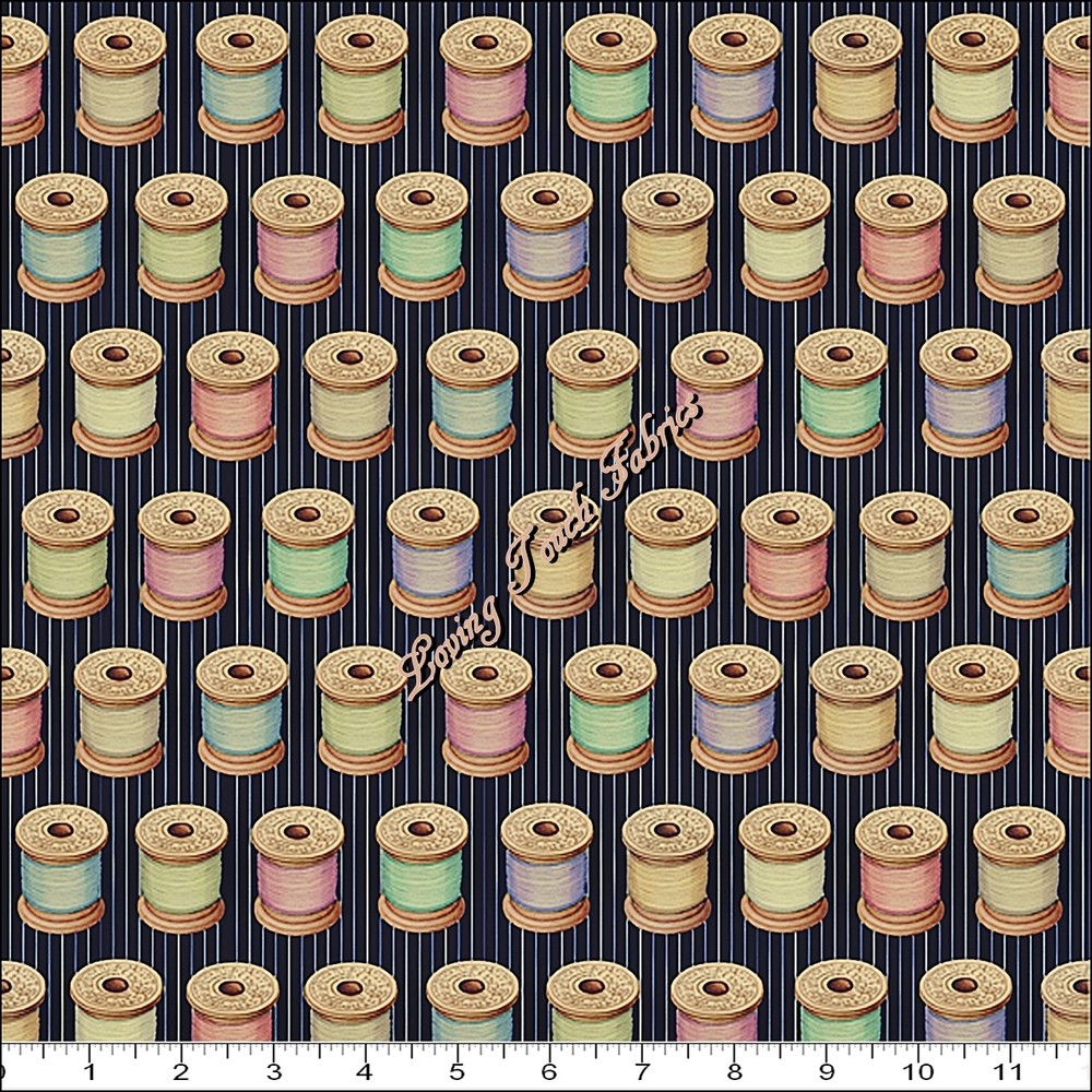 QT DAN MORRIS “CUTE AS A BUTTON” 24828-J SPOOLS OF THREAD FABRIC- SELECT SIZE