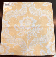 CARLETON V Marshall Damask in Yellow 18 1/4 x 19″ Floral Linen Fabric Sample