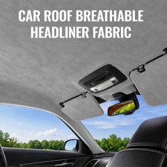 Headliner Fabric 108″ L x 60″ W Foam Backing for Car Truck RV SUV Boat Gray