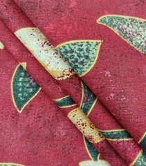 Traditional Floral Burgundy Cotton Canvas Fabric, 1 Yard, 45” Wide, 100% Cotton