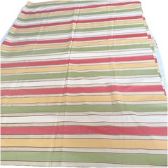 Vintage Cotton Striped Fabric Sage Green Red Gold Cream 2 Yd x 55