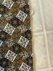 Vtg 1/3 yard Sewing Fabric Brown Patchwork Floral Block Concord Calico