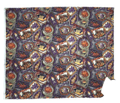 Faux Patchwork Exotic Fish Purple Sampou The Red Sea Kaufman Cotton Fabric 27″L