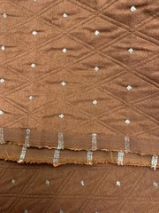 Heavy Upholstery Fabric 2 Yds 6″ x 56″ Light Chocolate Blue Geometric Woven