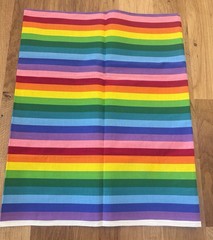 Rainbow Stripe Fabric Cranston VIP Screen Print Cotton 44×60 Bright Multicolor