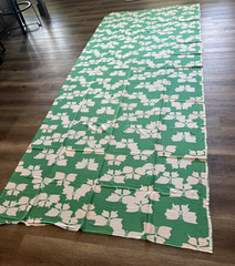 Vtg. Fabric 1960s 70s Butterfly Polka Dot Polyester Knit Mod Groovy 45″ x 109″