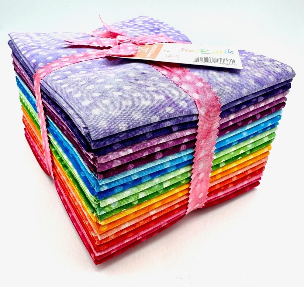 Java Batiks Rainbow Dot 20 Fat Quarter Bundle – 18″ x 22″ Multi-Color Fabric