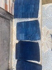 X 5 Vintage Faded Indigo Mudcloth Fabrics