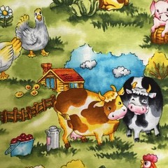 Playroom R&R Fashion Fabrics Vintage Farm Animals Baby 4 Yards