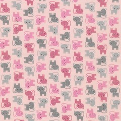 Feline Drive Fabric URBAN ZOOLOGIE Minis Blush – Fat Quarter (18″x22″) FQ