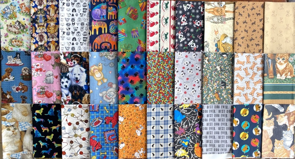 30 I SPY Cats Dogs PETS Fat/ Long Quarter Quilt Cotton Fabric Bundle