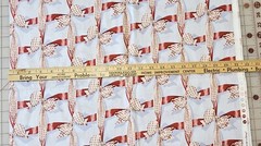 4.25 Yards – Berries & Bows – Pink & Red Gingham Bows on Lt. Blue – Cotton