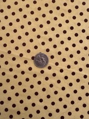 Chocolate Brown Polka Dot on Chartreuse Cotton Fabric Remnant 14” x 28”