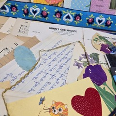 Junk Journal Lot 1Lb Ephemera Cards Ribbon Book Page Fabric Button Craft Collage