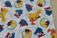 By 1/2 Yd/Sesame Street Characters on Light-Blue Cotton/Quilting Treasures,P6430