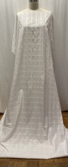 Exquisite 100% Cotton Check ,Grid Pattern White Fabric 2Yds 12 ” Long 42″ Wide