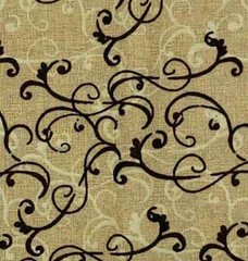 Flowers Floral Swirls Brown Tan Autumn JoAnn Fabric Cotton Quilting 1 3/8 YARDS