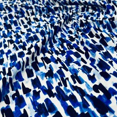 Abstract Watercolor Blue print Nylon Spandex Fabric Stretch by the Yard Swimwear