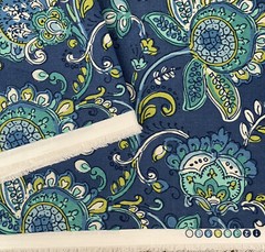 Better Homes And Gardens Richloom Outdoor Fabric Blue Floral Flowers 93″x54″