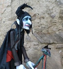 Czech Folk Art Marionette Black Magician – Handmade Original Puppet