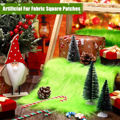 4 Pcs Lime Green Faux Fur 10 X 20 Inch Christmas Faux Fur Fabric Squares Fluf…