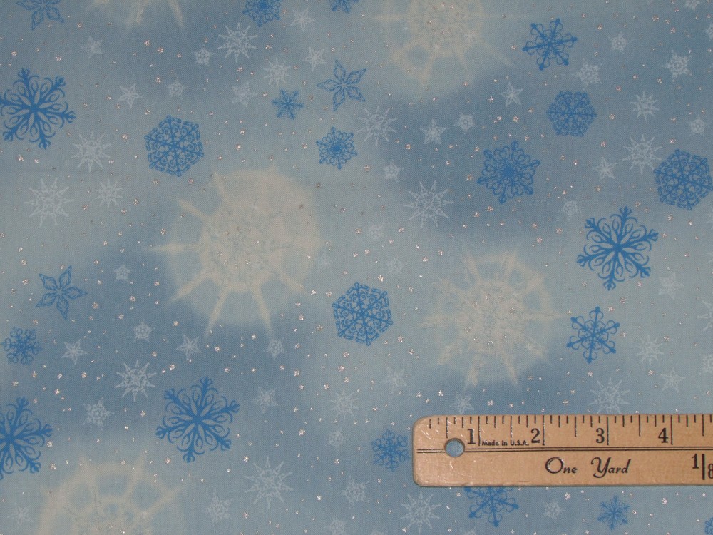 Radiant Holiday Frost Christmas Snowflake Kaufman Fabric by 1/2 Yrd #15165-254
