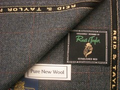 Reid & Taylor WOOL (Woollen) PLAID JACKETING FABRIC MADE IN SCOTLAND = 2.0 m.