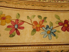 New Cotton Fabric Farmers Market Red Rooster Floral Stripes 32″