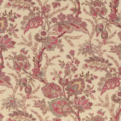 GP & J BAKER CURTAIN FABRIC DESIGN Jewel Indienne 4.5 METRE RED/BLUE LINEN BLEND