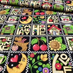 Mary Engelbreit Fabric Love Family Friend Home Patch ME Ink 2000 BY THE YARD