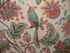 Curtain Upholstery Fabric Chanterelle Wineberry Ornate Bird Floral Cushion Blind