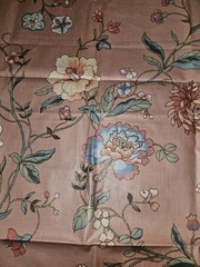 HTF VTG 1981 LUTHER TRAVIS Bloomcraft Fabric Jacobean Flower Print 2.25 Yrd X 54