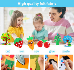 40PCS Felt Fabric Sheets Craft – 4″X 4″ Assorted Colors – 1Mm Thick Square Nonwo