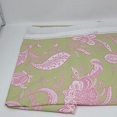 Waverly Fabric L H Suva Cotton Green Pink Yard Fabric Leaves Floral 36″ x 60″