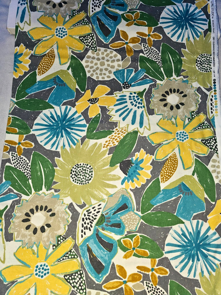 Outdoor Fabric PKL Studios Catching Rays Blue Floral 3yds 17 inches 45″ Wide